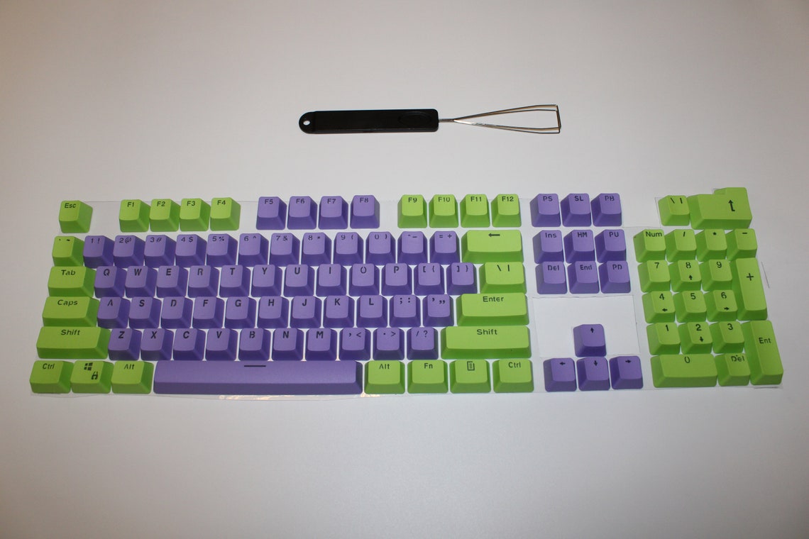 104 PBT Custom Key Caps Green & Purple Etsy