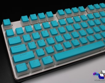 Lichtblauwe Pudding Keycap Set ANSI Keycap Set PBT Double Shot Premium Keycap Complete Sets-OEM Profile-104 Key Caps- Dye Keycaps