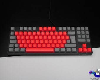 ISO&ANSi Grey Keycaps Create your Own 2 Colour Keycap Set Double Shot PBT Keycaps DIY Keycap set Oem Profile Backlit Shine full set keys