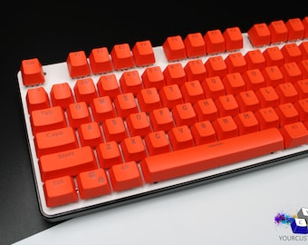 Orange ANSI Keycap Set PBT Double Shot Premium Keycap Complete Sets-OEM Profile-104 Key Caps-1 Colour Options-2 Colour Option
