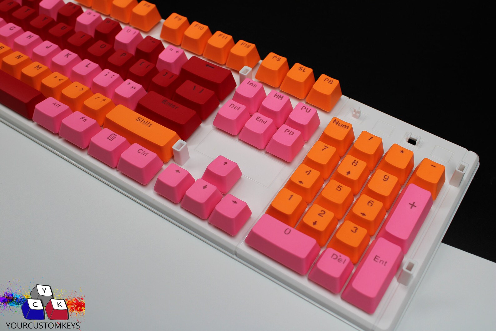 Candy Pink Mix Keycaps ANSI Keycap Set PBT Double Shot Premium Keycap ...