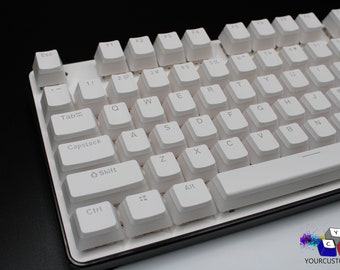 Witte Pudding Keycap Set ANSI Keycap Set PBT Double Shot Premium Keycap Complete Sets-OEM Profiel-104 Key Caps- Dye Keycaps