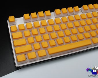 Yellow Pudding Keycap Set ANSI Keycap Set PBT Double Shot Premium Keycap Complete Sets-OEM Profiel-104 Key Caps- Dye Keycaps