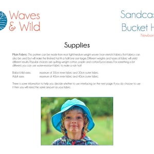W&W Sandcastle Bucket Hat Digital Downloadable PDF Sewing Pattern Newborn XL Adult image 10