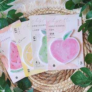 Cute Sticky Notes, Cute Fruit Sticky Notes, 30 Sheets Fruit Sticky Notes, Cute Stationery, Cute Notepad,School Supplies