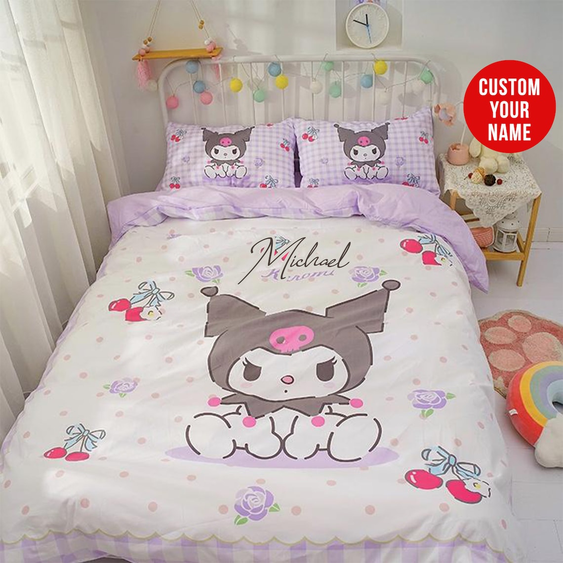 Kuromi Bedding Set Cute Bedding Set Classic Designer Bedding Etsy