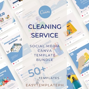 Cleaning Service Social Media Templates, Cleaning Business Templates, Cleaning Instagram Post Cleaning Social Media Marketing Canva Template