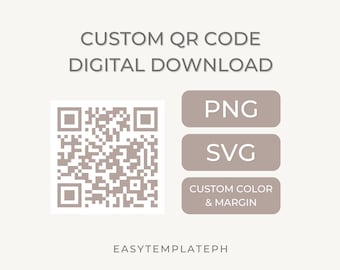 Custom QR Code Download, Website, Small business, Social Media, SVG, PNG, Printable, Within 24 Hours Downloadable Qr, Personalized Qr Code