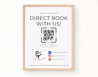 Cartel de Airbnb Book Direct, plantilla editable de Canva (imprimible)