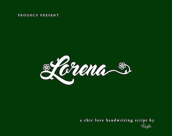 Lorena Flower Tail Font: Chic Handwritten Script