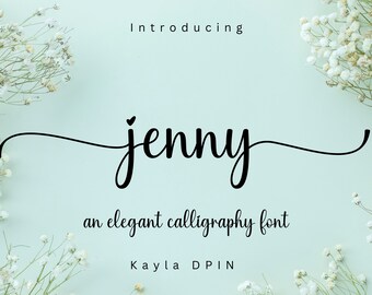 Romantic Calligraphy Font with Hearts and Swashes (OTF, TTF)