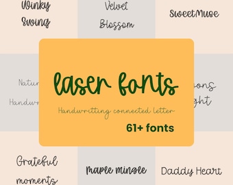 61+ Handwritting Laser fonts, Laser Cutting & Cricut Font Bundle