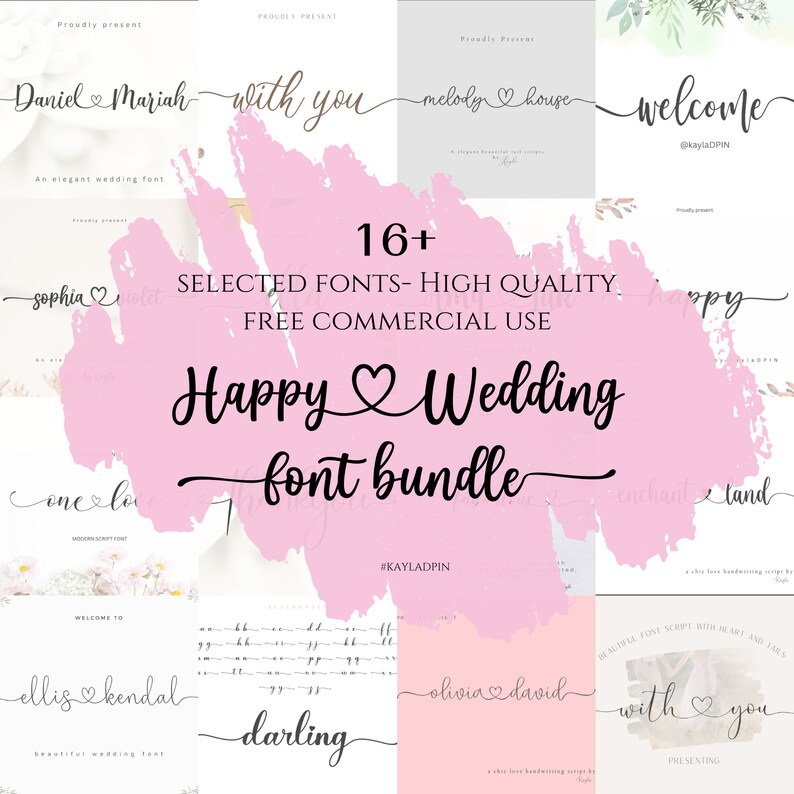 Handwritten Wedding Font Bundle: Calligraphy Fonts (OTF, TTF) - Etsy