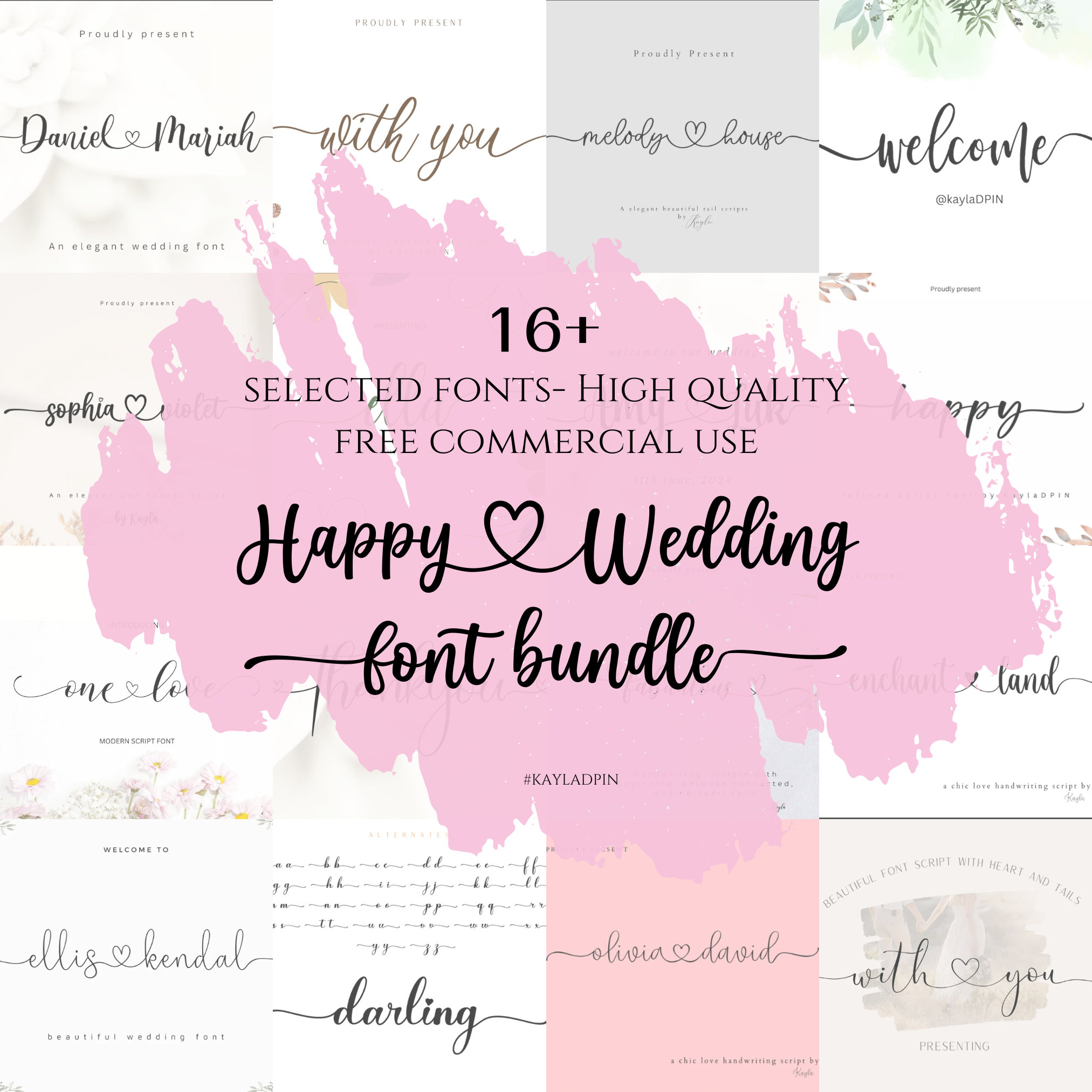 Handwritten Wedding Font Bundle: Calligraphy Fonts (OTF, TTF) - Etsy