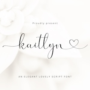 Elegantes scripts de fonte de caligrafia de coração de conexão com caudas longas, fonte manuscrita para Cricut, fonte Canva, fontes de casamento, fonte com coração