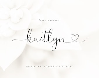 Elegant connecting heart calligraphy font scripts with long tails, Handwritten Font For Cricut,Canva font, Wedding Fonts,Font with heart