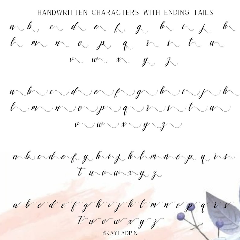Handwritten Script Font Feminine Swashes Tails OTF TTF Etsy handwritten-script-font-feminine-swashes-tails-otf-ttf-etsy