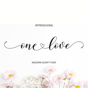 Font with connecting heart, font with tails, font for cricut, Feminine Handwritten font, commercial use allowed