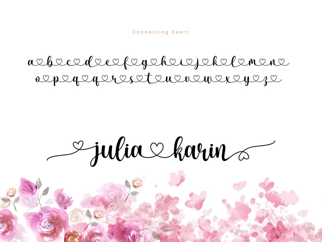 Karin Script Julia Karin Script Font: Heart Tail, Wedding Font (OTF, TTF) - Etsy