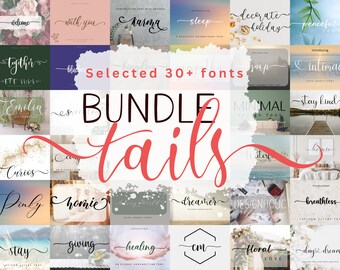 30+ Modern Handwritten Fonts with Swashes, Laser Font Bundle, Connected Script for Wood Acrylic Cutting, Laser Lettering, Commercial License