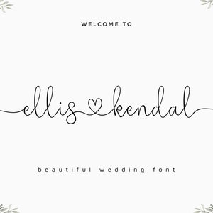 Verbindungsherz handgeschriebene Schrift, Schrift für Cricut, Hochzeitsschriften, Schrift mit Schwänzen, Schrift mit Swashes, schöne Schrift mit Herz, gravierte Laserschrift
