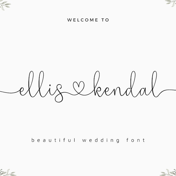 Monoline Connecting heart Handwritten Font,Font For Cricut,Wedding Fonts,Font with tails,Font with swashes,cursive font svg