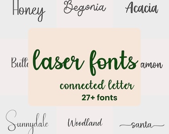 27+ Laser fonts, Connected Letter Fonts: Laser Cutting & Cricut Font Bundle