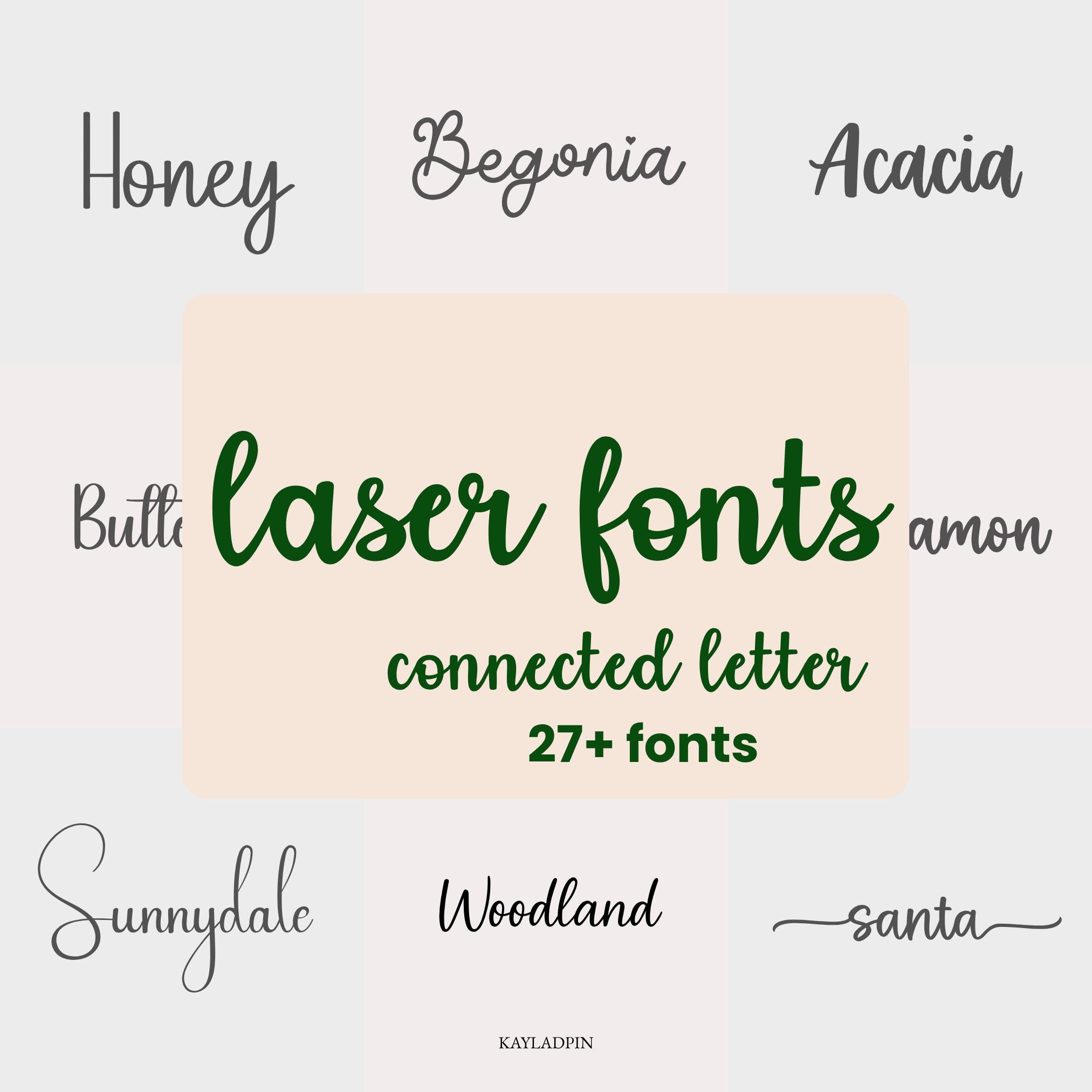 27+ Laser Fonts, Connected Letter Fonts: Laser Cutting & Cricut Font ...