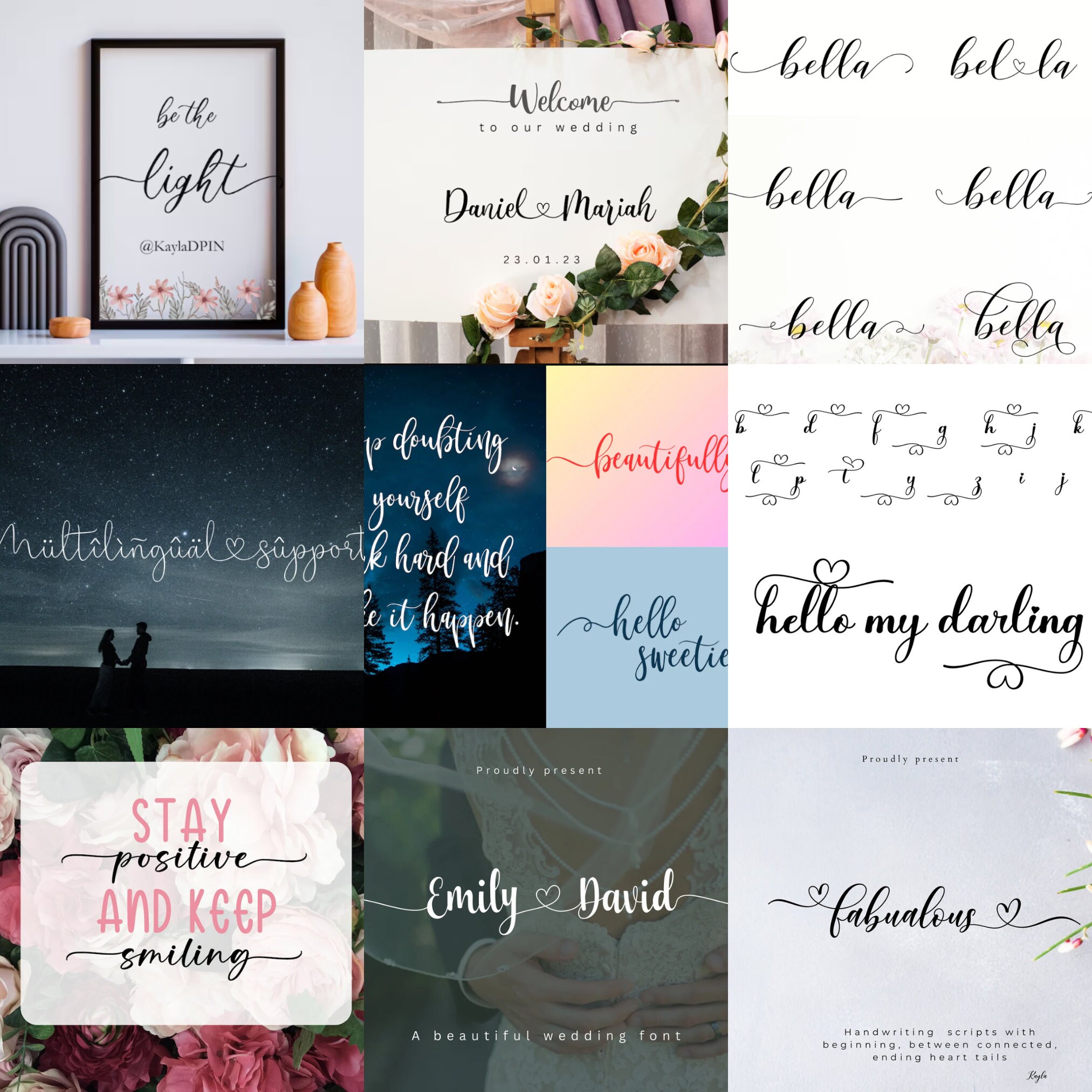 Handwritten Wedding Font Bundle: Calligraphy Fonts (OTF, TTF) - Etsy