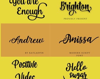 Tail Font Bundle: 6 Handwritten Laser Cut Fonts (OTF, TTF)