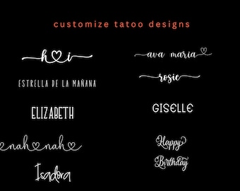 Custom Name Tattoo Design with Heart (Digital Files)