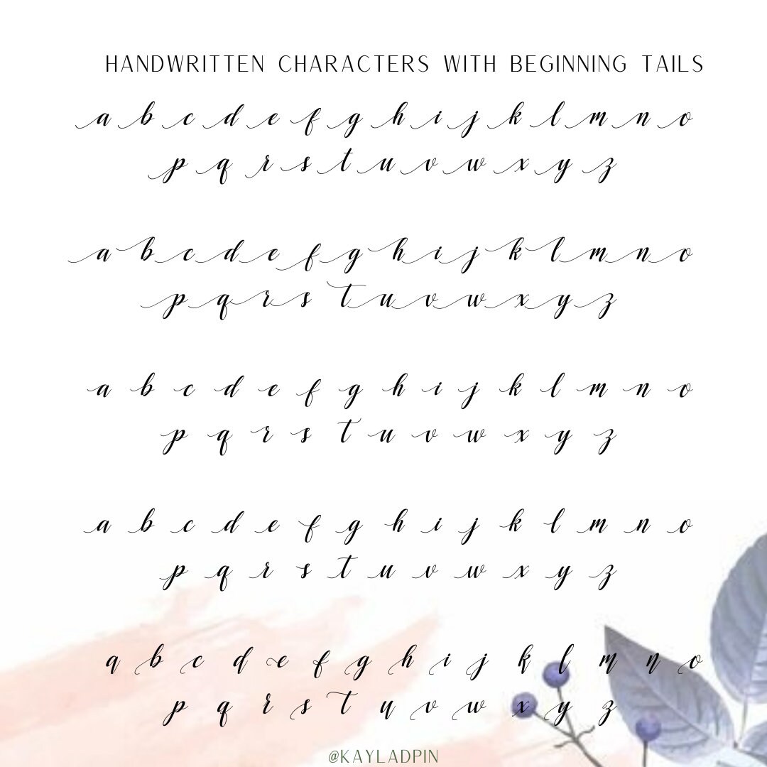 Script Font With Swash Handwritten Script Font: Feminine Swashes & Tails (OTF, TTF) - Etsy