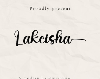 Lakeisha Handwritten Font: Script with Swashes (OTF, TTF)