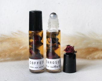 Coffee & Roses | Rejuvenating under-eye serum | Fights puffiness, dark circles, tired eyes | 100% Vegan and Natural, Handmade, 10ml