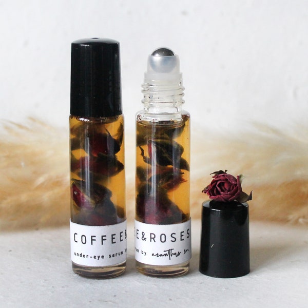 Coffee & Roses | Rejuvenating under-eye serum | Fights puffiness, dark circles, tired eyes | 100% Vegan and Natural, Handmade, 10ml