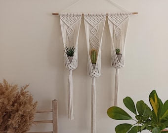 Macrame Plant Hanger / Triple Plant Hanger / Macrame Plant / Plant Holder / Wall Decor / Macrame Wall Hanging / Boho / Macrame