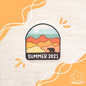 Autocollant CUSTOM Die Cut: Camping Vibes | imperméable à l’eau, autocollant de camping, autocollant d’été, extérieur, autocollant personnalisable, patagonie, montagnes