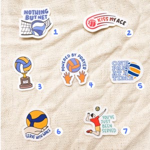 Die Cut Sticker: Volleyball Themed | waterproof, volleyball, sporty, ballers, christian volleyball