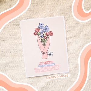 Biglietto d'auguri: Rose Sono carta rossa / floreale, bouquet di fiori, biglietto di incoraggiamento, biglietto d'auguri, biglietto crema, fiori, biglietti, cancelleria,
