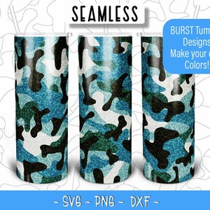 Army Camo Burst Tumbler Template SVG for 20oz Skinny Straight/ 20oz HOGG/ 20oz Makerflo Tumblers - Tumbler tape SVG