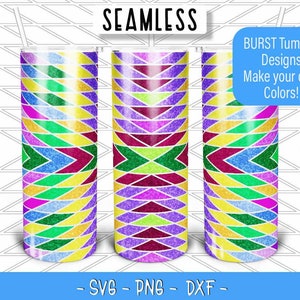 Southwestern Geometric Burst Tumbler Template SVG   for 20oz Skinny Straight/ 20oz HOGG/ 20oz Makerflo Tumblers - Tumbler Tape bursts