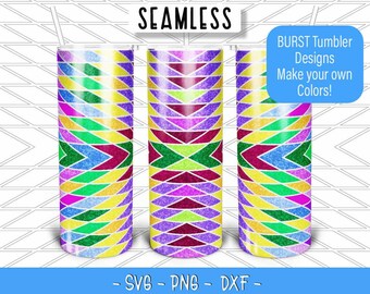 Southwestern Geometrische Burst Becher Vorlage SVG für 20oz Skinny Straight / 20oz HOGG / 20oz Makerflo Becher - Tumbler Tape Bursts
