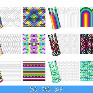 50 Seamless Burst Tumbler Template Bundle SVG PNG & DXF digital downloads for 20oz Skinny Straight Tumbler Big saving tumbler burst bundle image 4