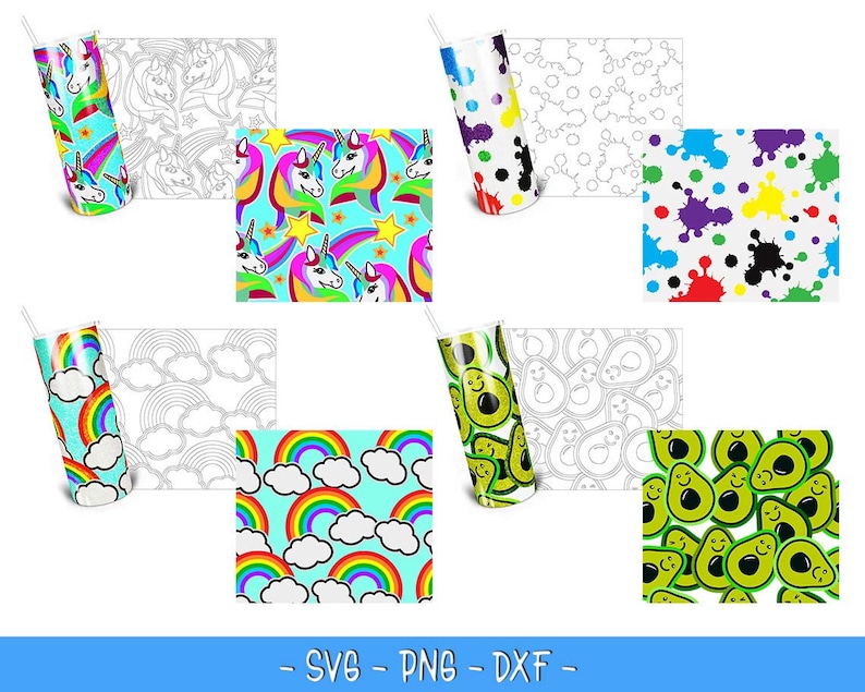 50 Seamless Burst Tumbler Template Bundle SVG PNG & DXF digital downloads for 20oz Skinny Straight Tumbler Big saving tumbler burst bundle image 7