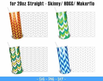 4x Tangram Burst Becher Vorlagen für 20oz Skinny Straight/ 20oz HOGG/ 20oz Makerflo Becher - Tumbler tape SVG