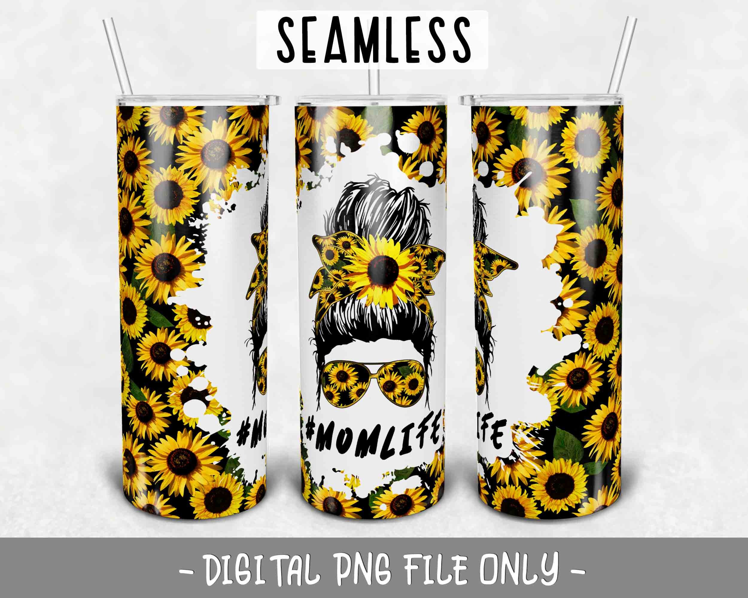 Sunflower Mom Life PNG 20oz Skinny Tumbler Digital Download - Etsy
