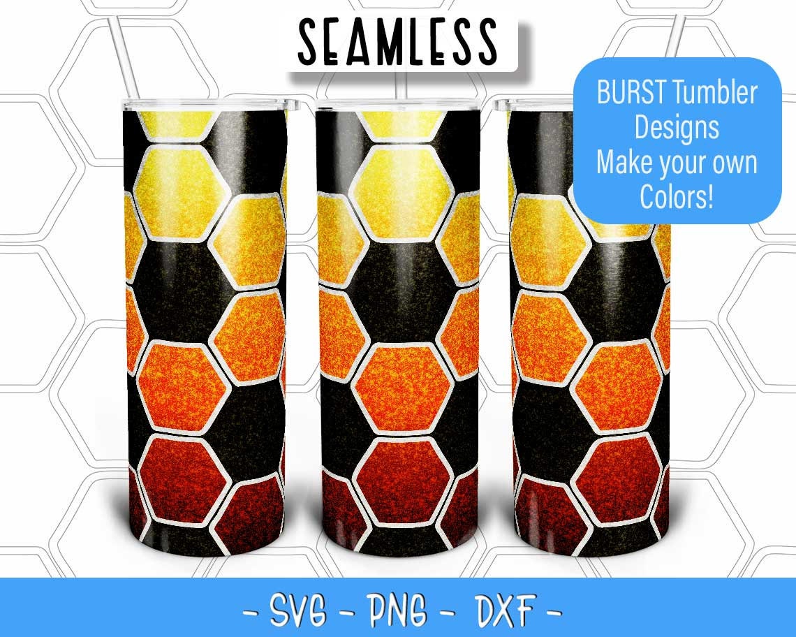 Soccer Burst Tumbler Template SVG PNG DXF, Seamless Soccer Mom Burst Template for 20oz Skinny Straight Tumbler