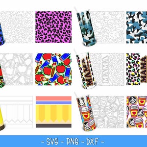 50 Seamless Burst Tumbler Template Bundle SVG PNG & DXF digital downloads for 20oz Skinny Straight Tumbler Big saving tumbler burst bundle image 2