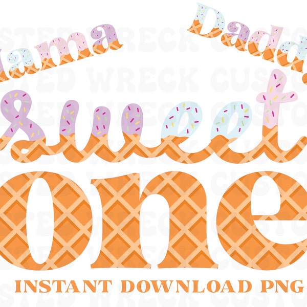 sweet one ice cream instant download png for sublimation and dtg printing first birthday