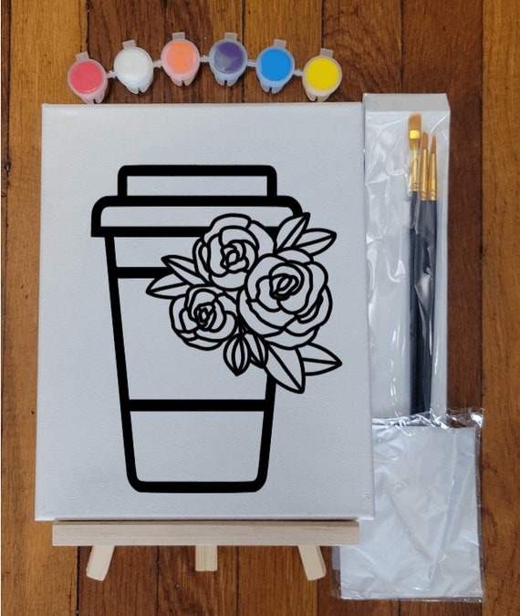 Sip and Paint Kit Paint Party Kit Canvas Painting Kits Etsy